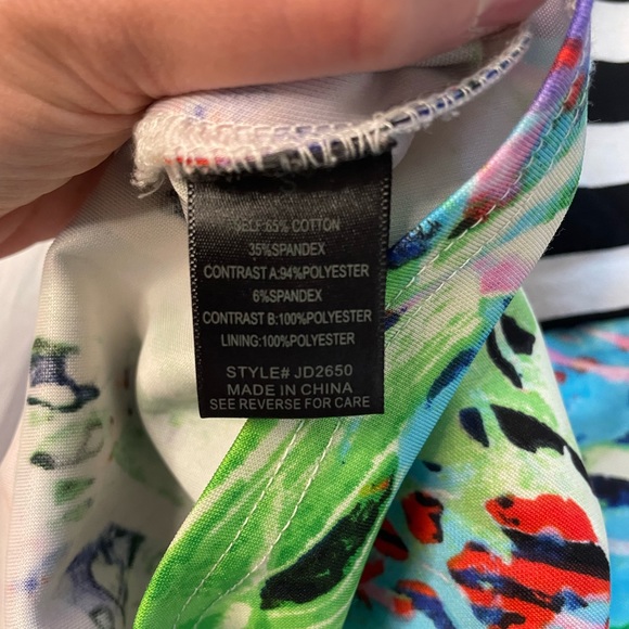 Eclectic Striped Abstract Body Con Mini Dress Women Small - Picture 5 of 6